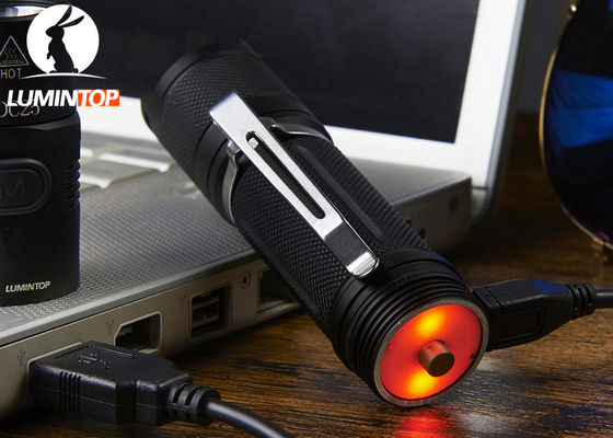 중국 Lumintop 휴대용 Ed25 플래쉬 등, 저출력 지시자를 가진 USB 재충전용 지도된 토치 협력 업체